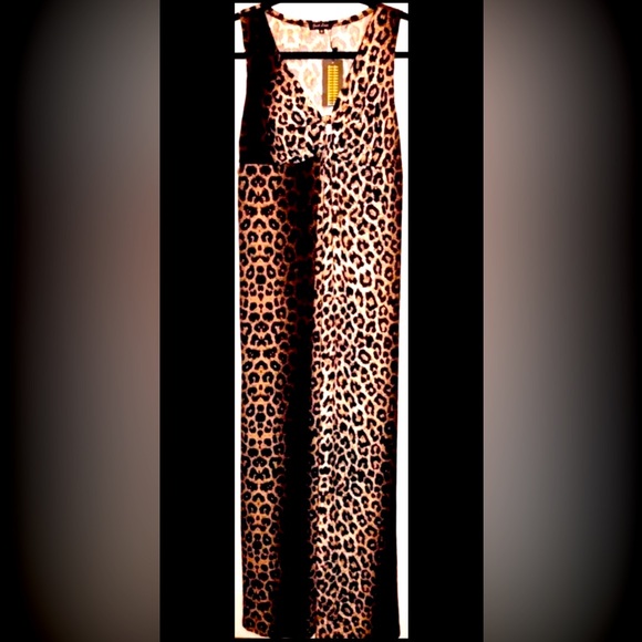 🎊HOST PICK💞LONG DRESS SLINKY MAXI LEOPARD  STRETCHY FLOWY BEACH SWIM COVER M NEW - Picture 7 of 7